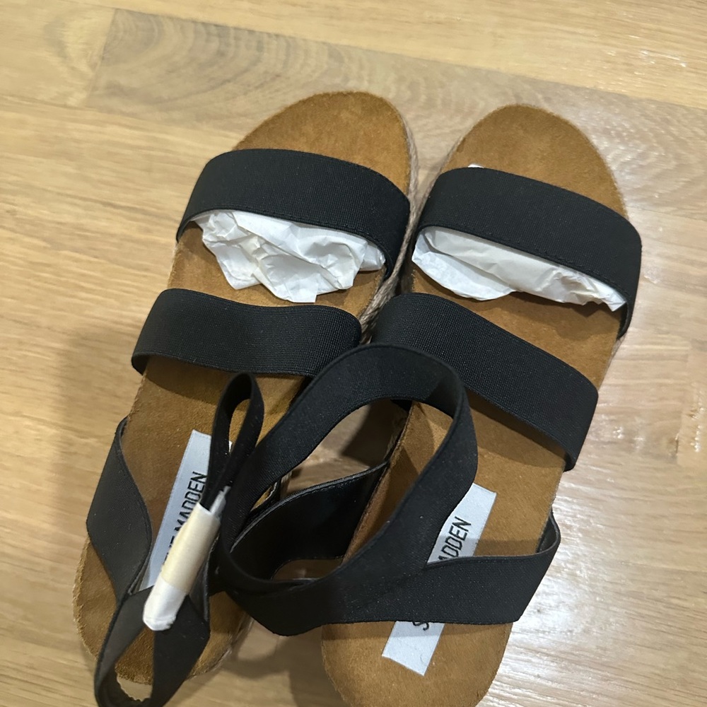 Steve Madden Black Strappy Sandals